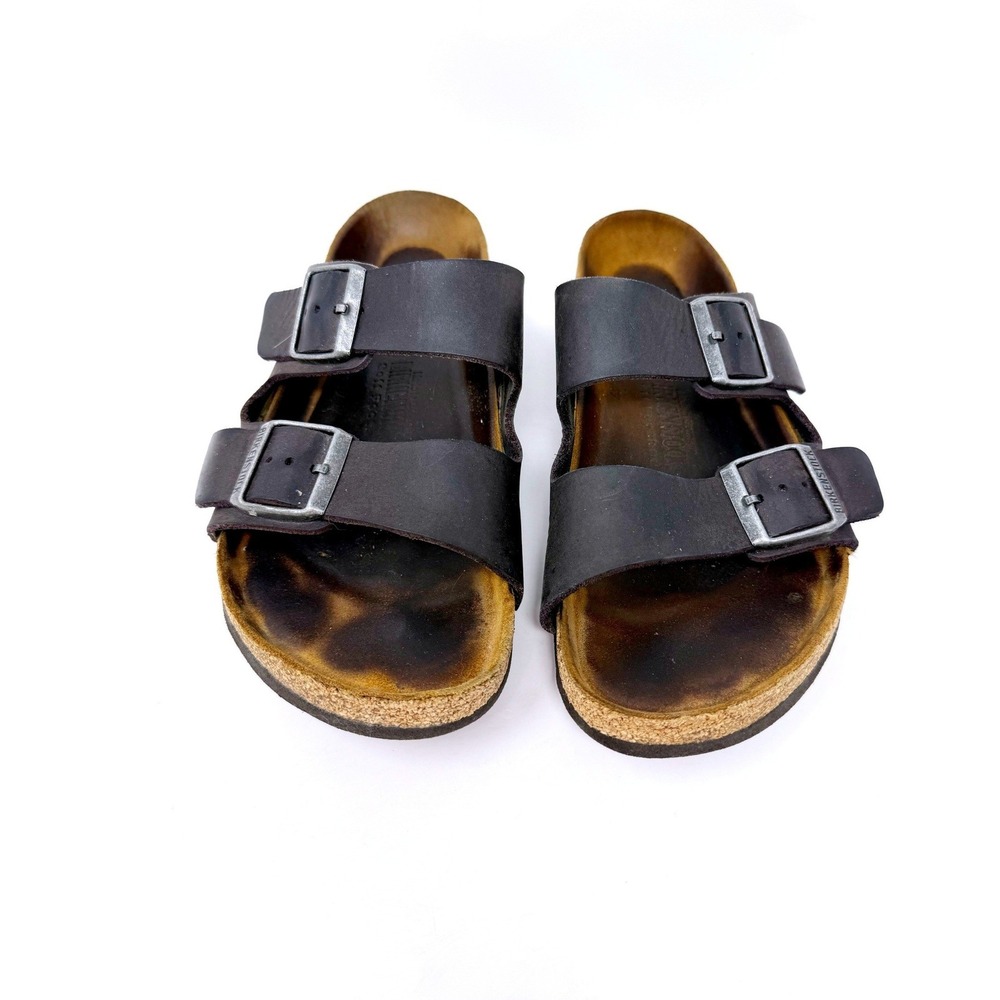 Birkenstock Black Iconic Arizona Oiled Leather Sandal Women's 9-9.5